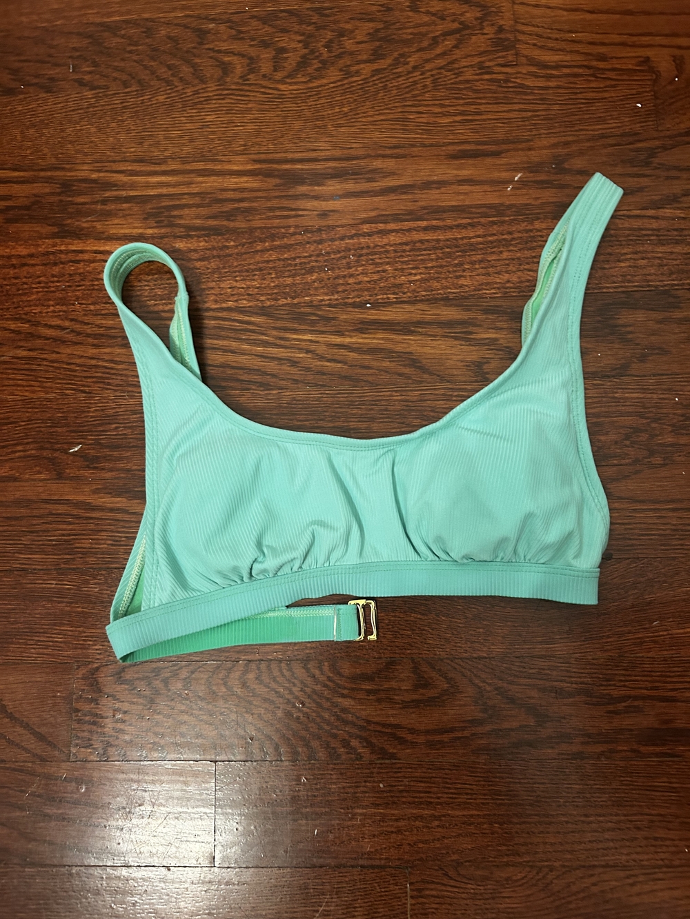 wild fable Mint Green Ribbed Bralette with Gold Hardware